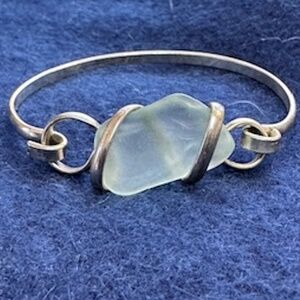sterling silver sea glass bracelet